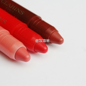 #Clarins#  in 02 Creamy Pink, 04 Sweet Cherry, 06 Soft Coffeeɫ